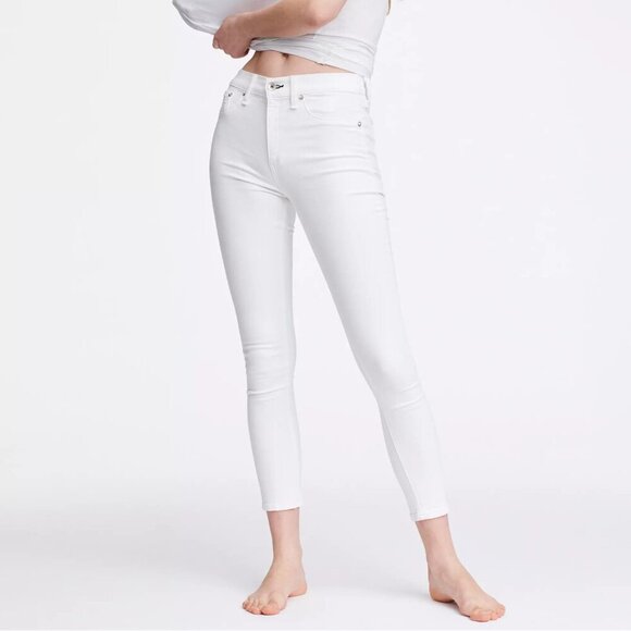 NWT rag & bone Nina High Rise Ankle Skinny Jeans in White Sz. 25 - Picture 1 of 10
